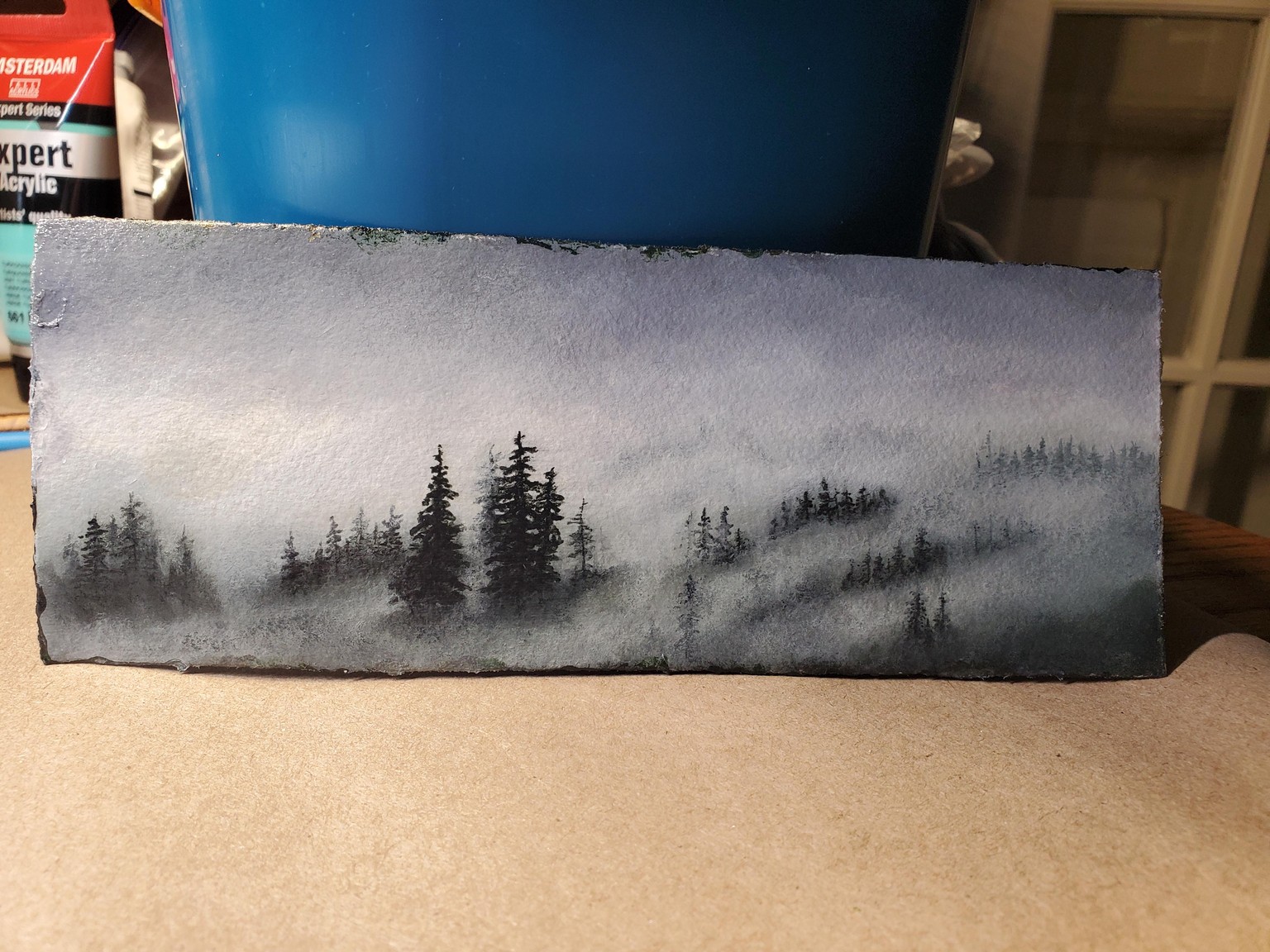 Misty Forest in acrylic - image 2 - student project
