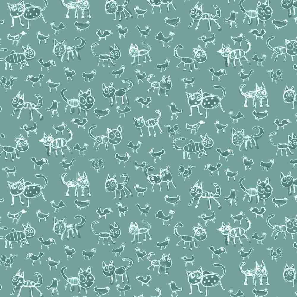 Kitties and Birdies Half Drop - image 1 - student project