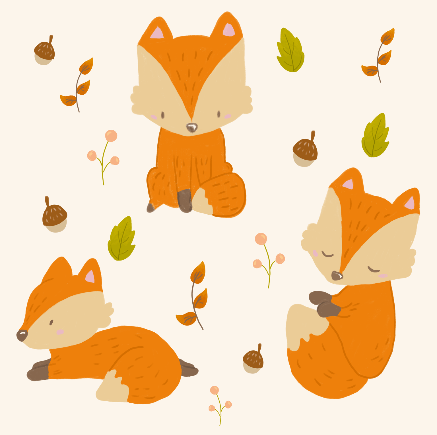 Autumn foxes - image 1 - student project