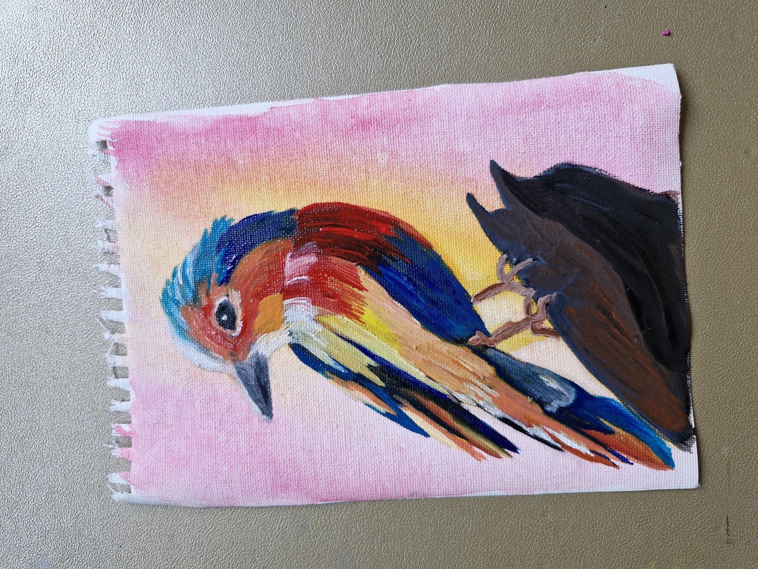 Bird in oil paint - image 1 - student project