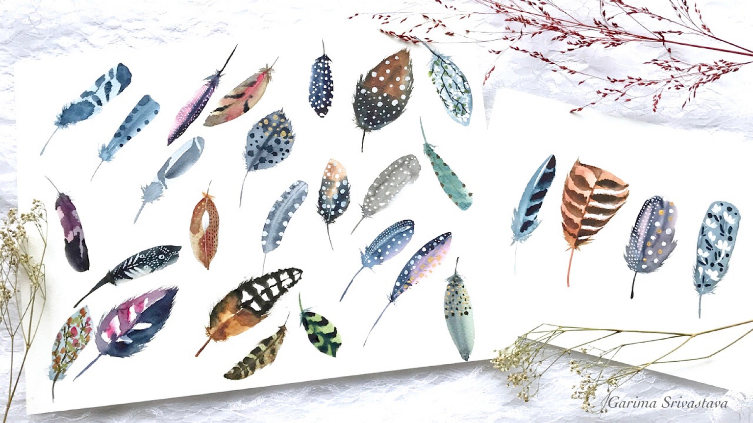 Decorative Watercolor Feathers: Class Project Reference - image 1 - student project