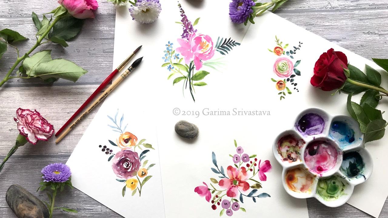 Watercolor Loose Florals: Class Project Sample - image 2 - student project