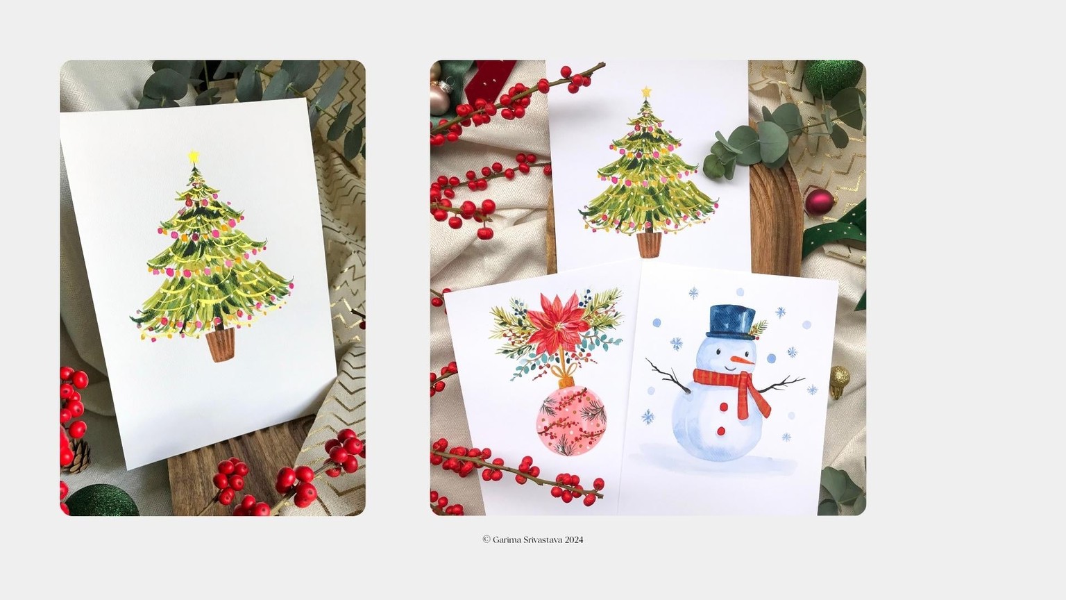 Winter Watercolor Workshop: Paint 10 Festive Holiday Greeting Cards - image 4 - student project