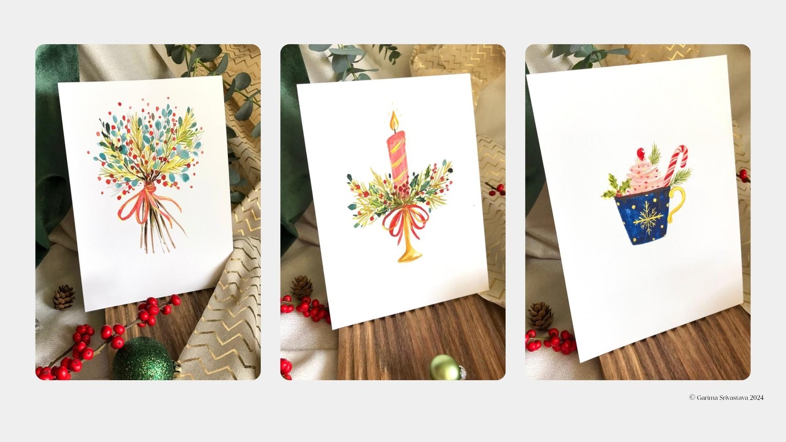 Winter Watercolor Workshop: Paint 10 Festive Holiday Greeting Cards - image 2 - student project