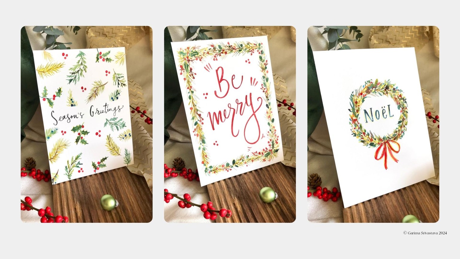 Winter Watercolor Workshop: Paint 10 Festive Holiday Greeting Cards - image 1 - student project
