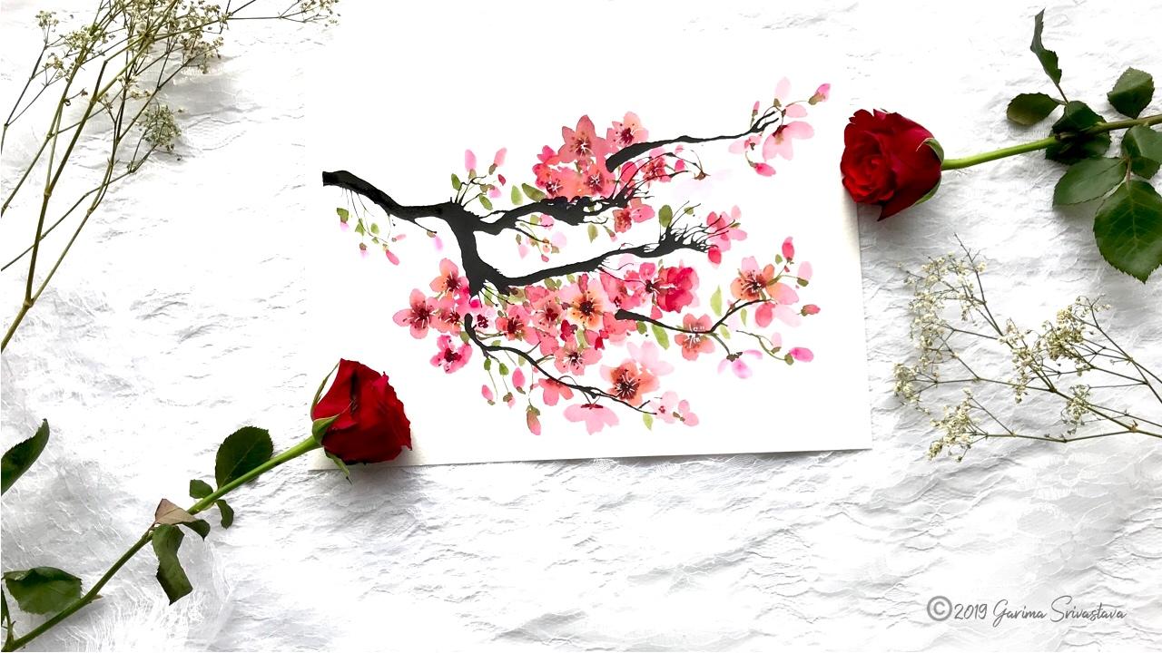 Watercolor Cherry Blossoms: 3 Fun and Easy Projects - image 1 - student project