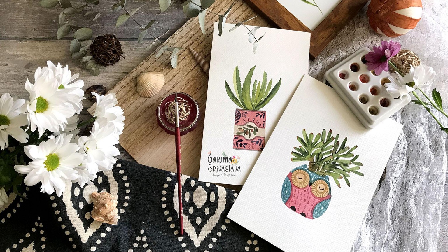 Potted Plants in Watercolor - image 5 - student project
