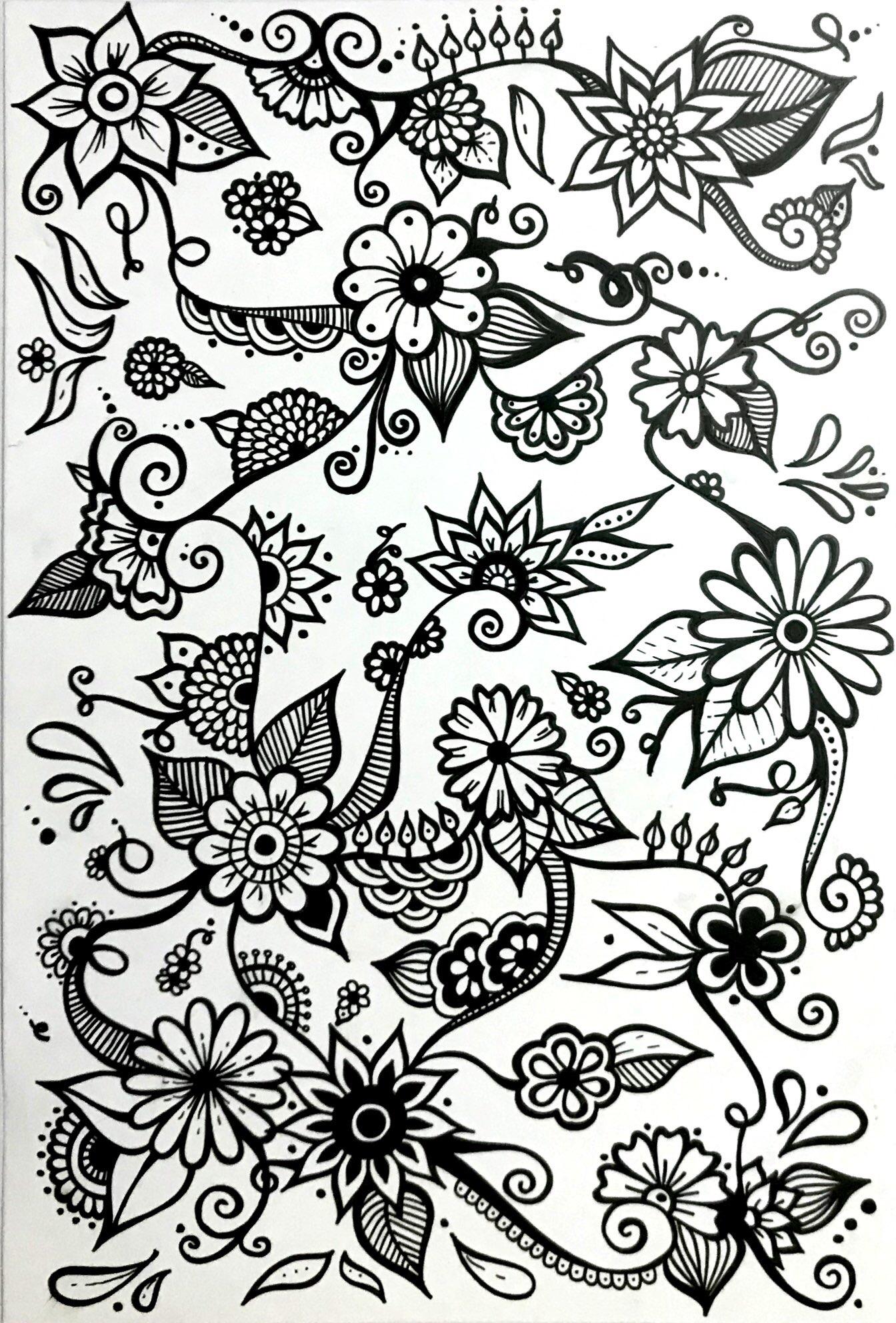 Flower doodle - image 1 - student project