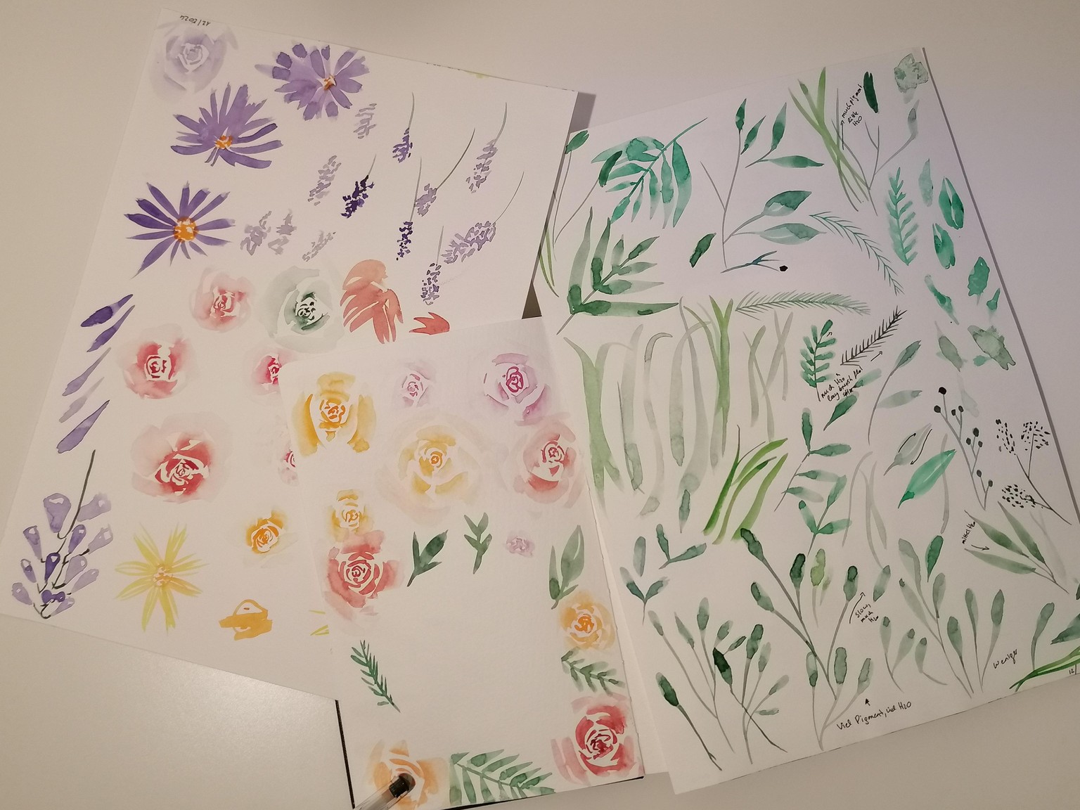 Loose Watercolour Flowers used for birthday card - image 1 - student project