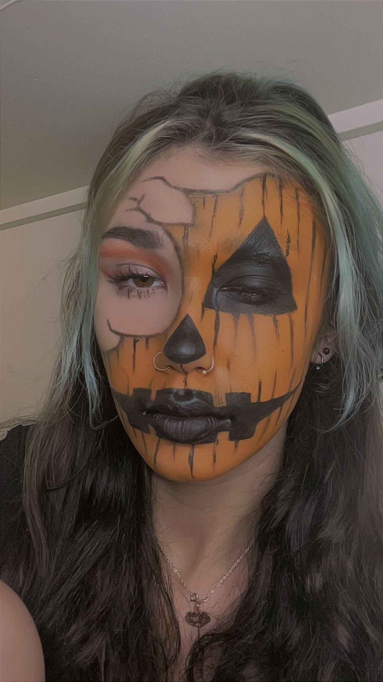 Character makeup part pumpkin part human - image 1 - student project