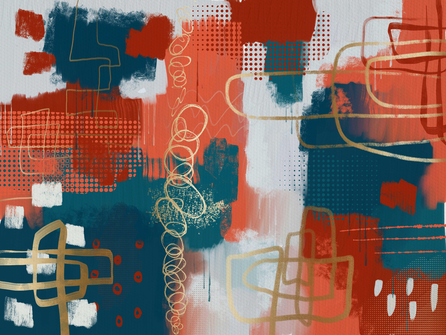 Abstract mixed media painting with Fresco - image 1 - student project