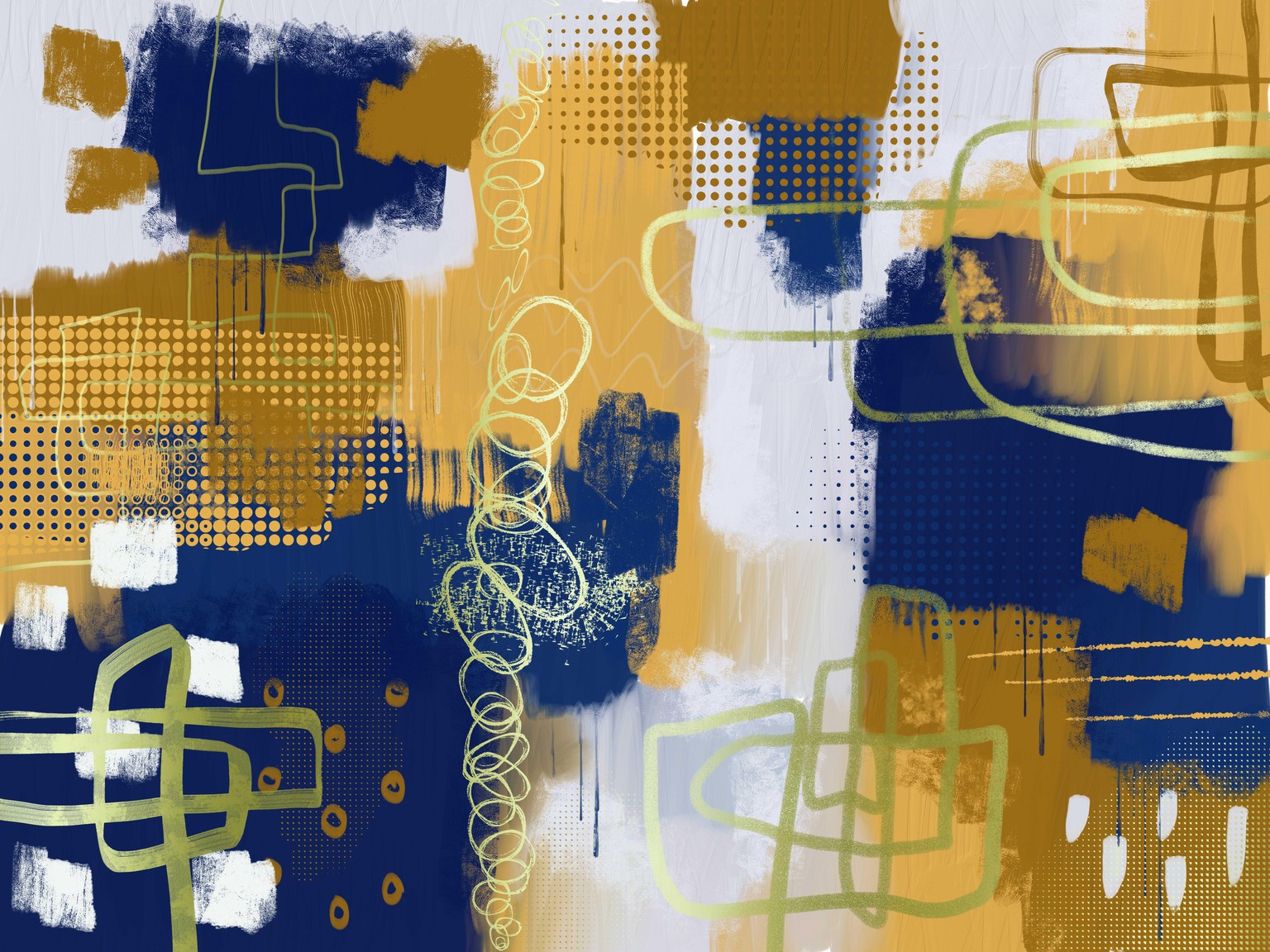 Abstract mixed media painting with Fresco - image 2 - student project