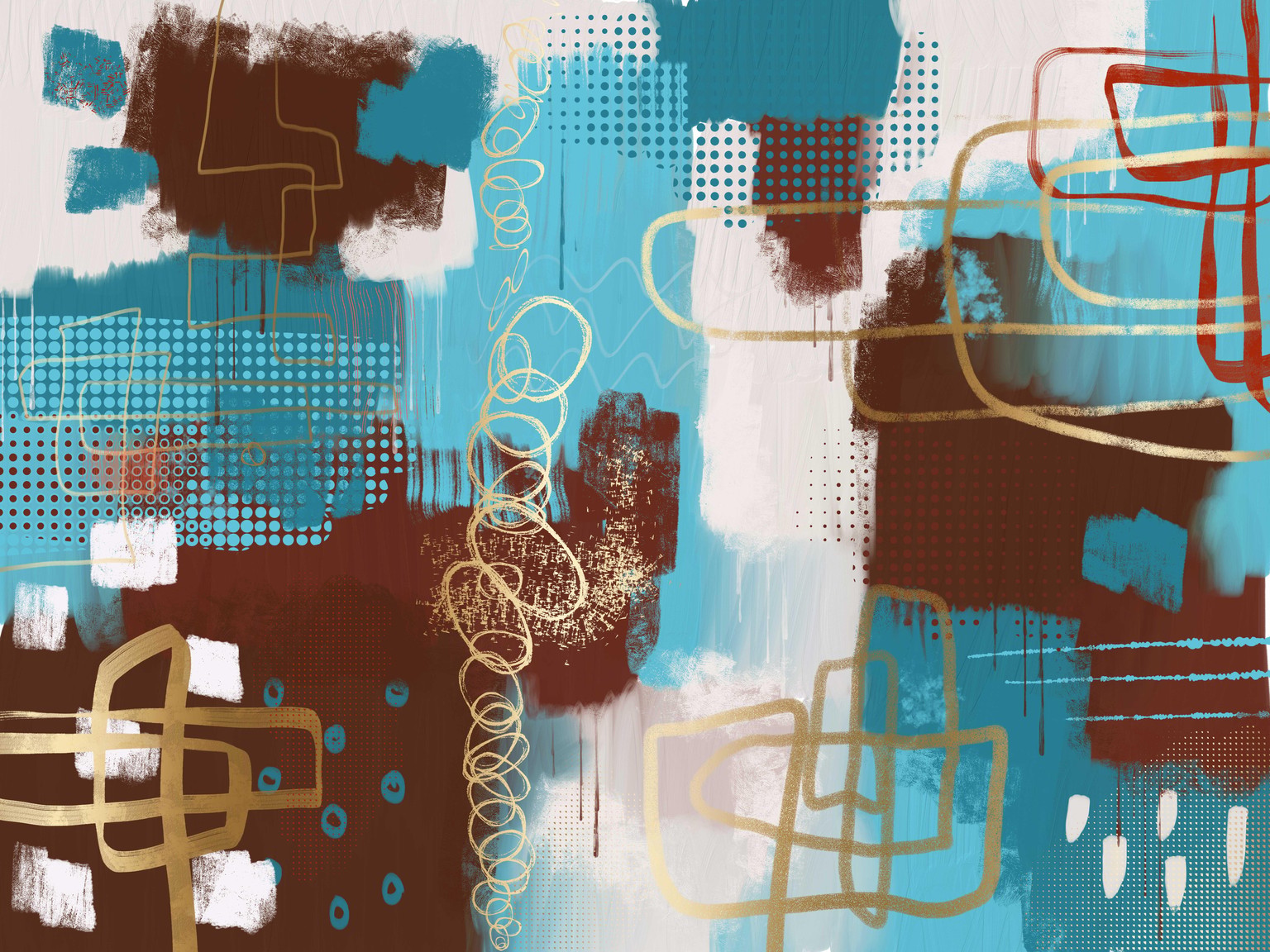 Abstract mixed media painting with Fresco - image 3 - student project