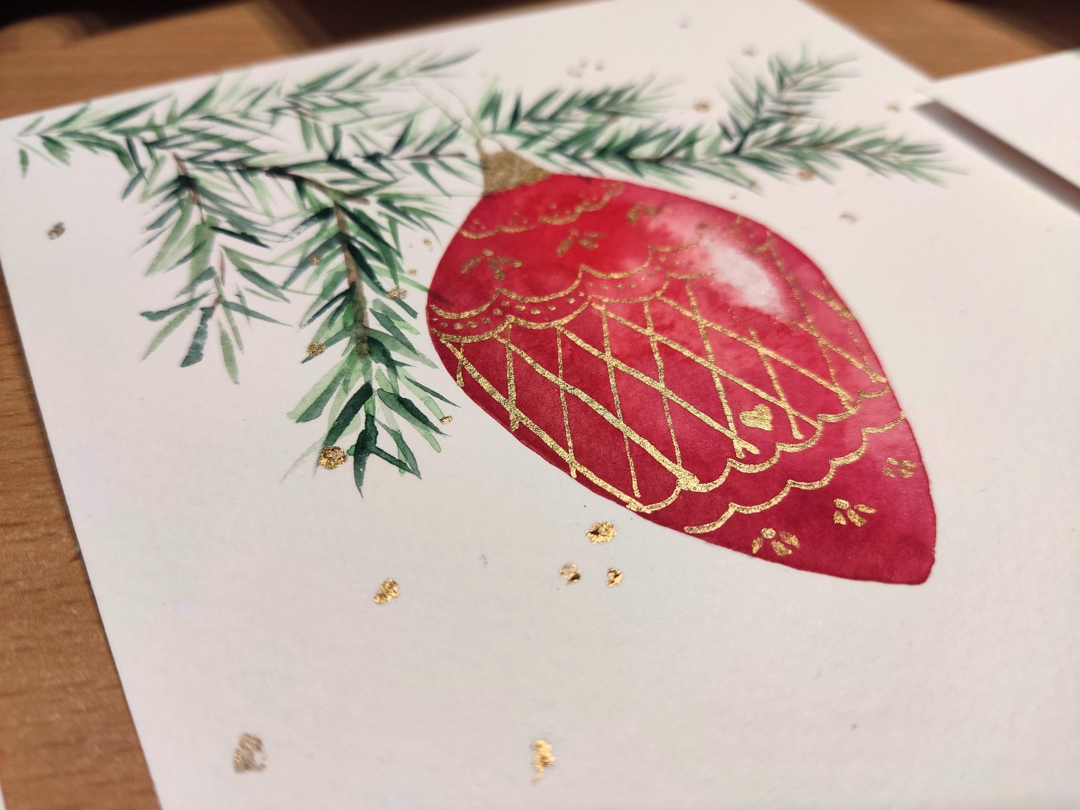 Watercolor Holiday Cards with a Touch of Gold - image 3 - student project