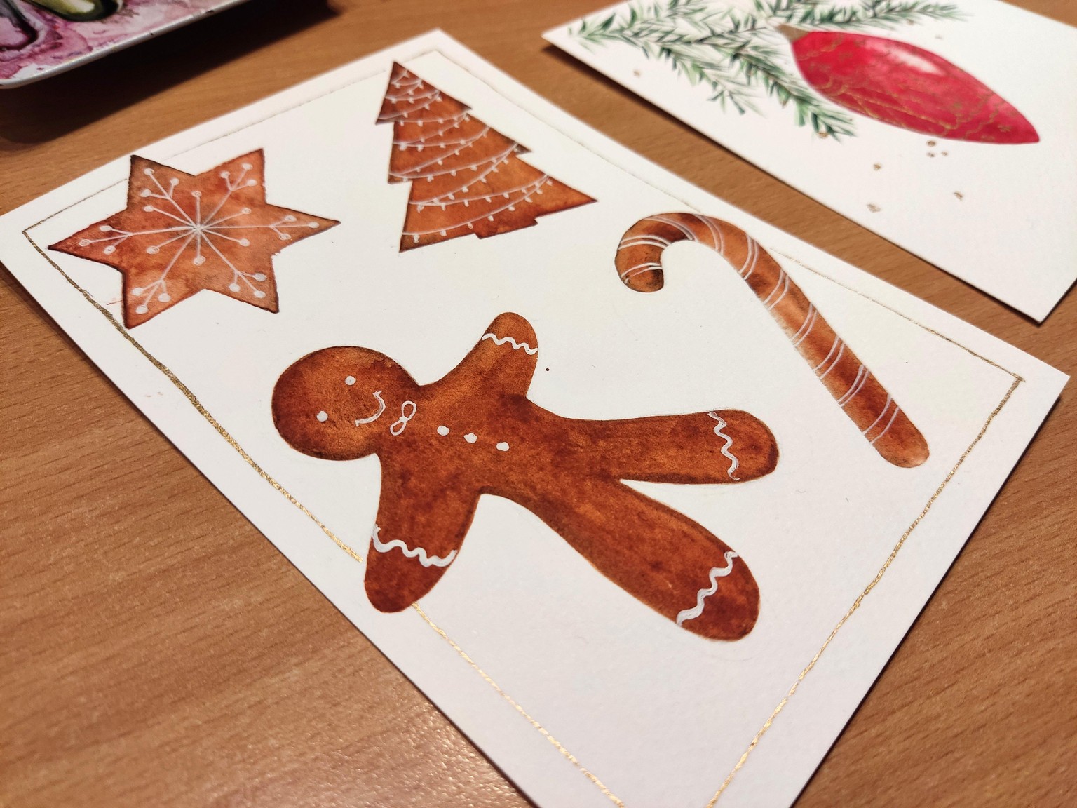 Watercolor Holiday Cards with a Touch of Gold - image 7 - student project