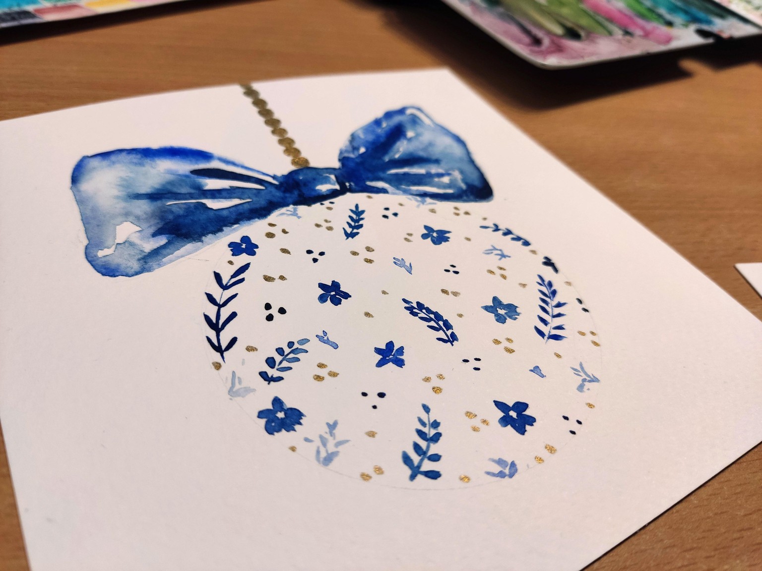 Watercolor Holiday Cards with a Touch of Gold - image 5 - student project