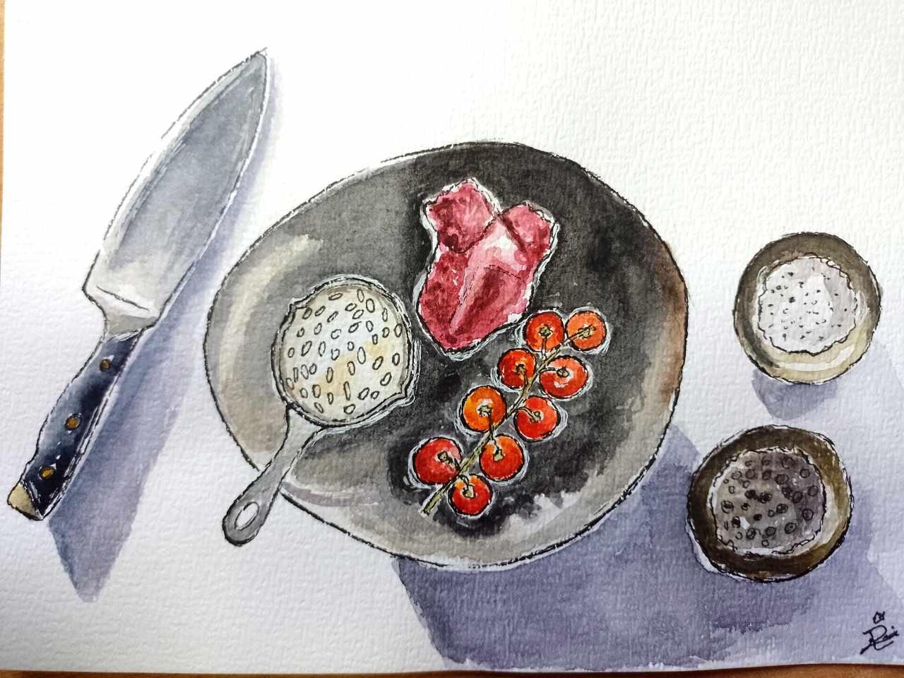 Recipe in Watercolor | Italian Savoury Pie - image 2 - student project