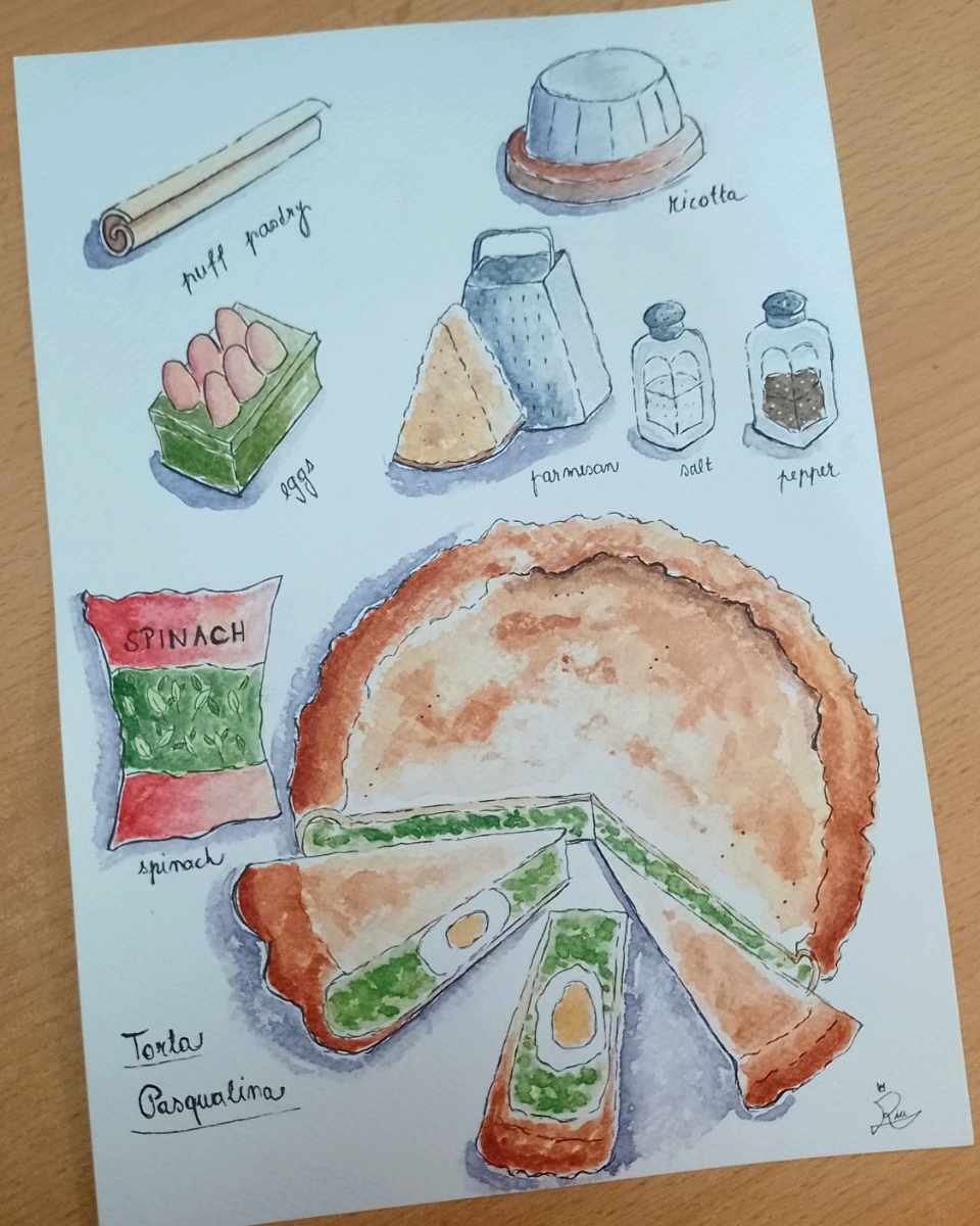 Recipe in Watercolor | Italian Savoury Pie - image 1 - student project