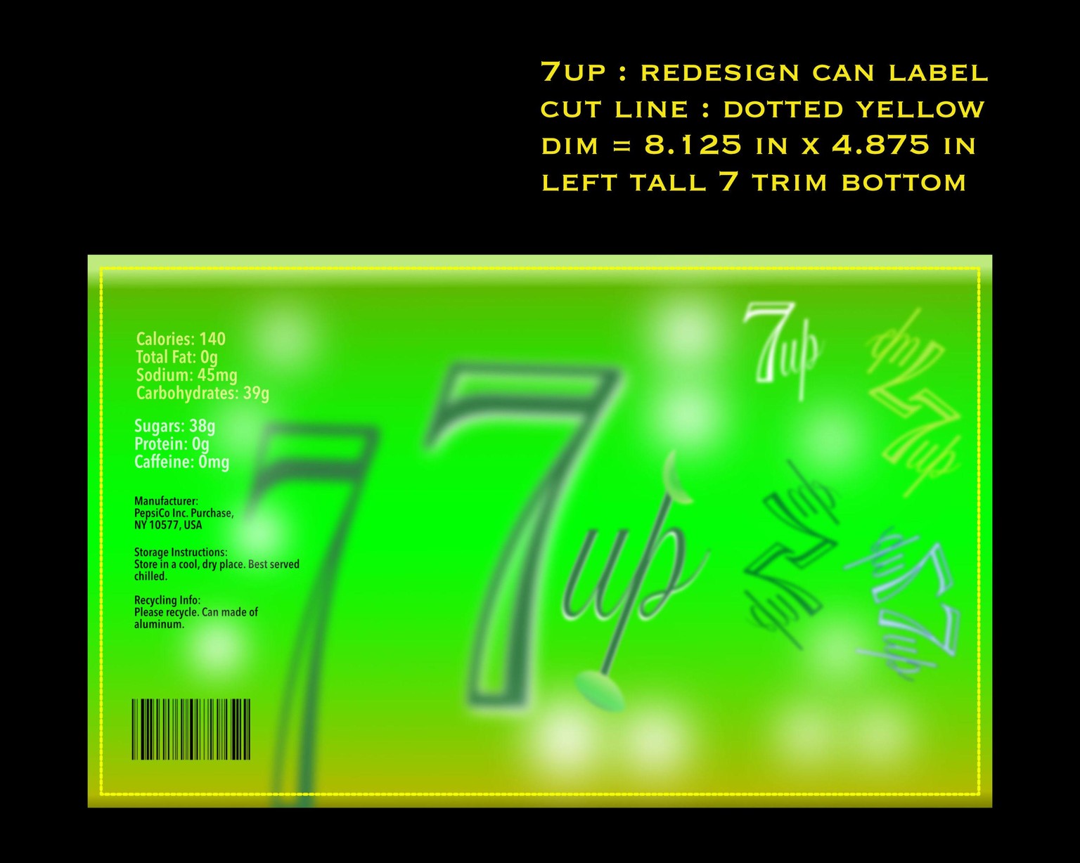 7up drink ~ redesign packaging label - image 2 - student project