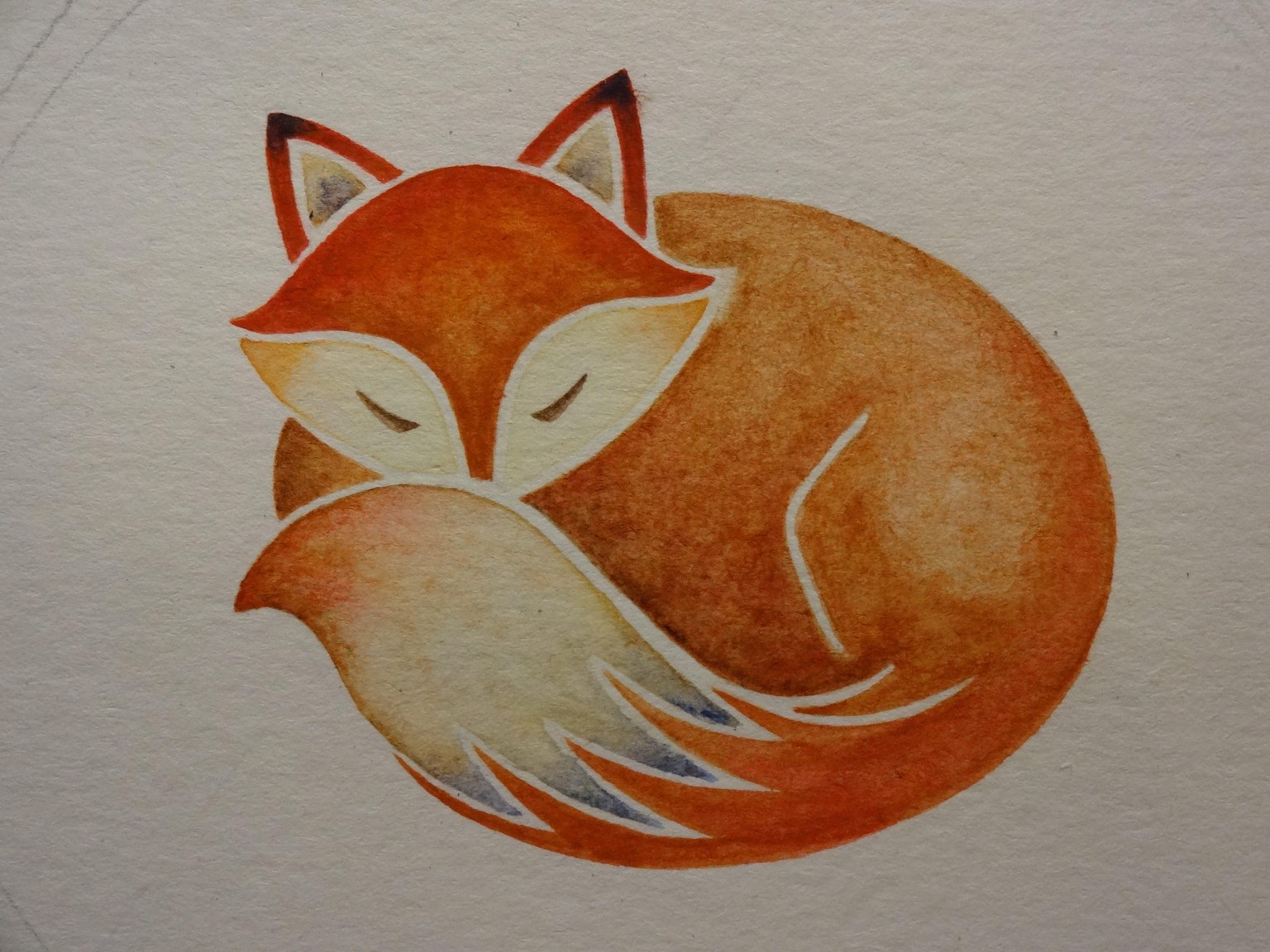 Sleeping Fox with Leaves - image 2 - student project