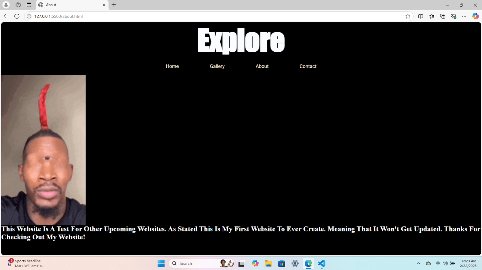 First Website Thanks To This Guy! - image 2 - student project