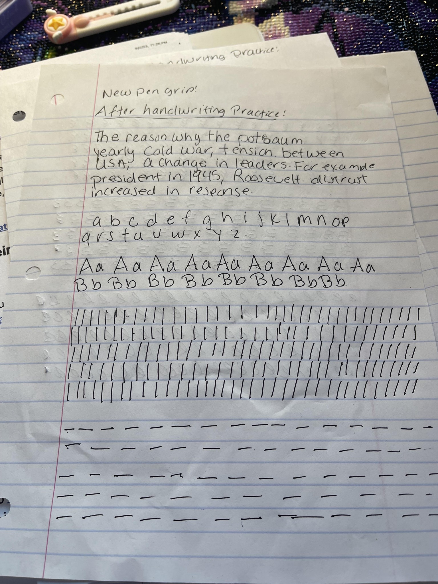 My handwriting practice has changed! - image 1 - student project