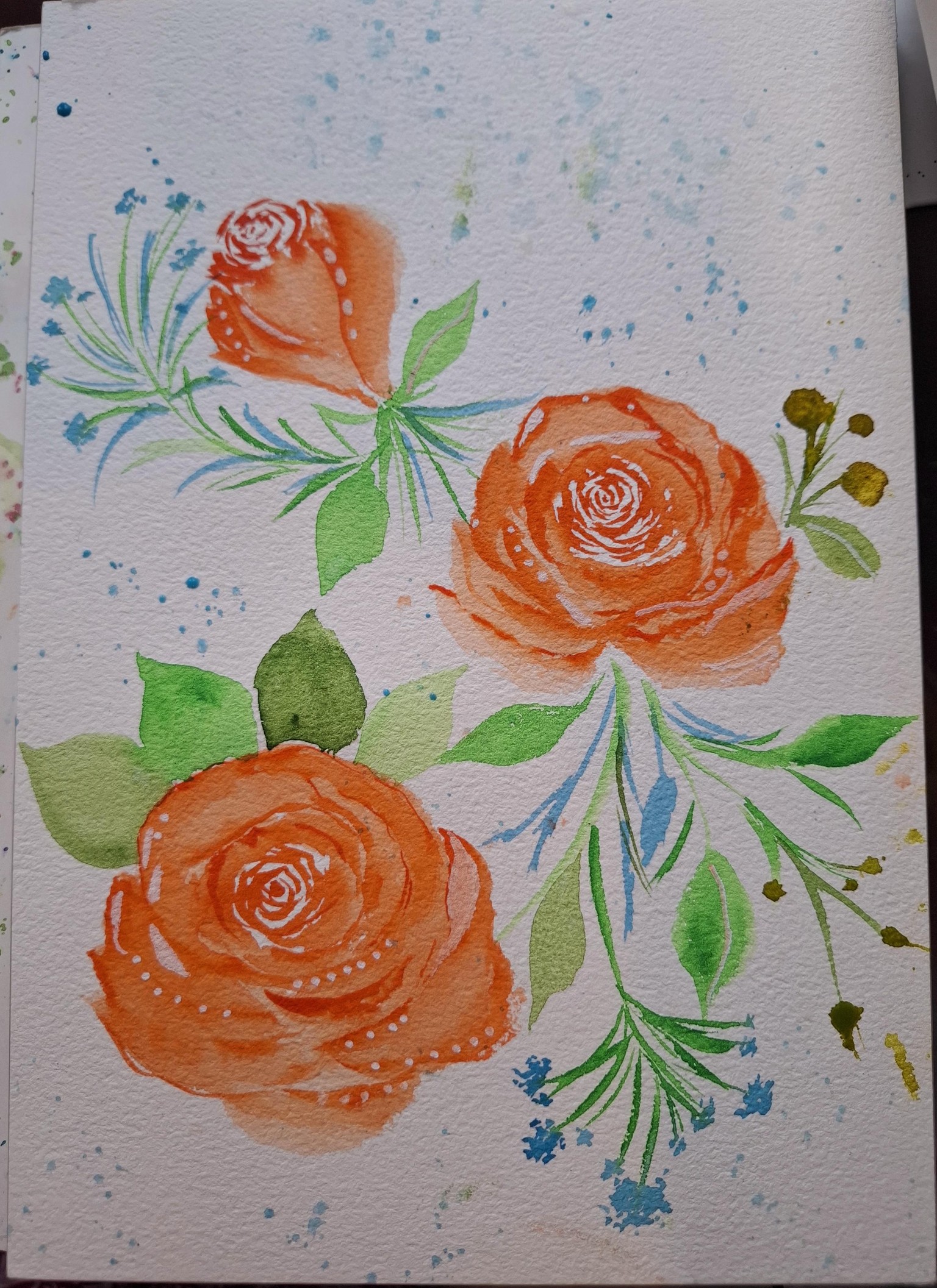 Loose watercolor roses - image 4 - student project