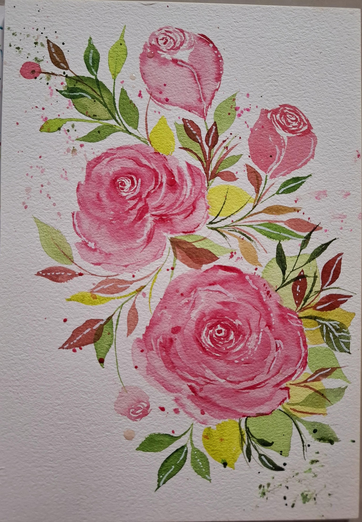 Loose watercolor roses - image 3 - student project