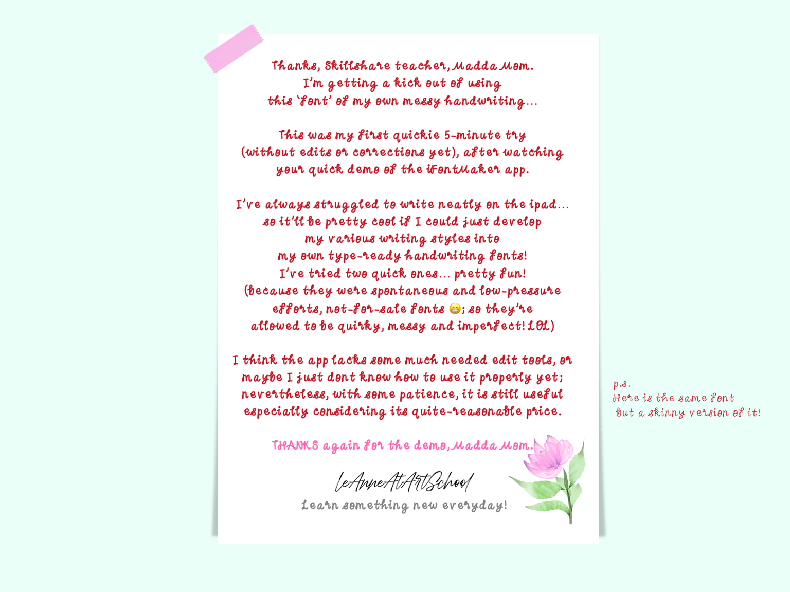 Quick Fontmaking, class with Madda Mom - image 1 - student project