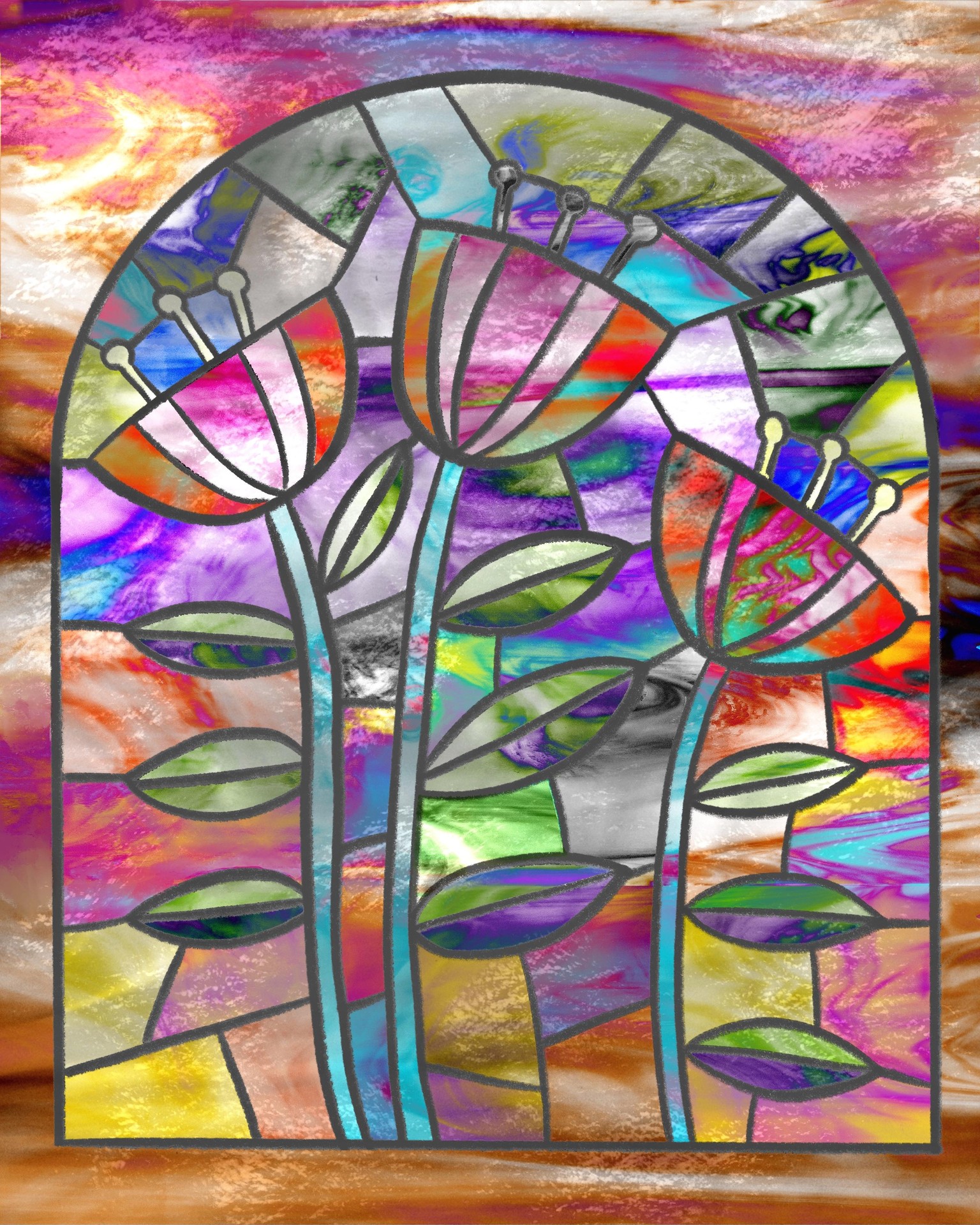 Digital Stained-Glass Art on Procreate - image 1 - student project