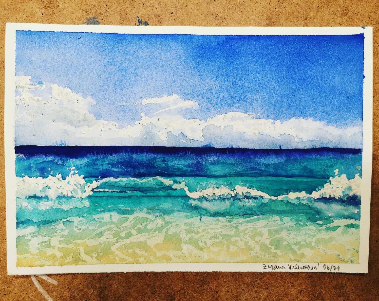 Wave in watercolour - image 1 - student project