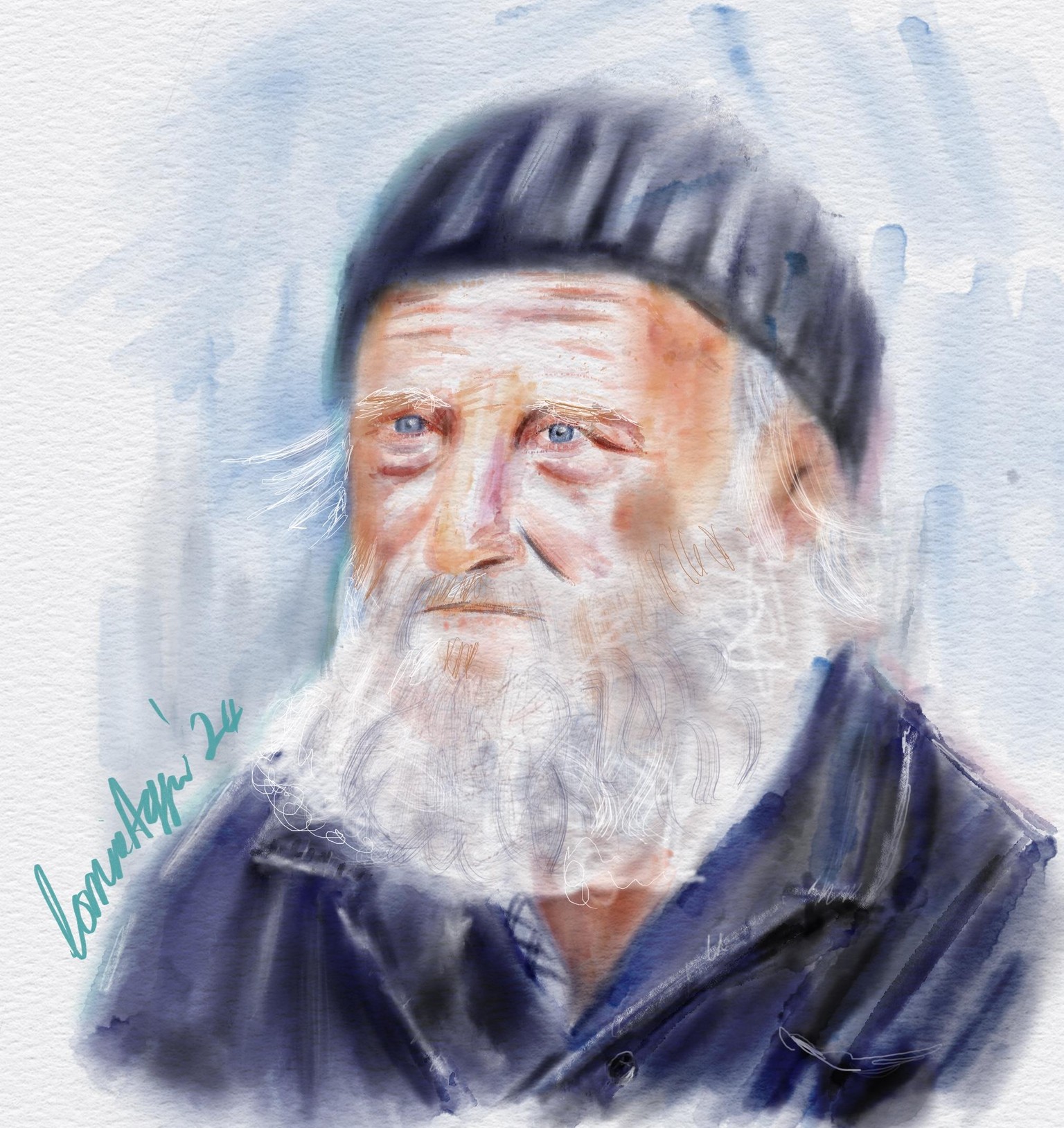 Water colour fisherman - image 1 - student project