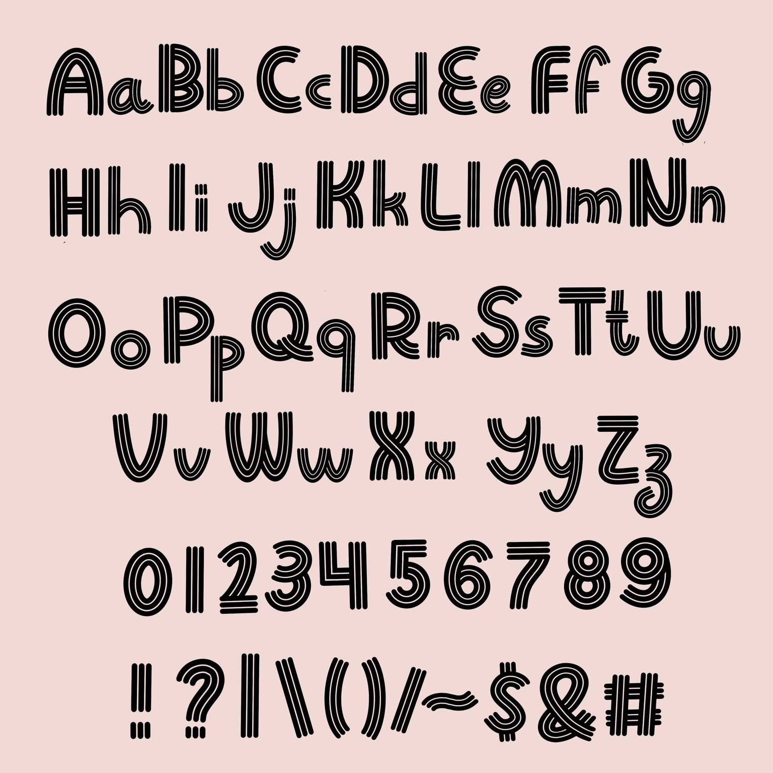 3 lined font - image 1 - student project