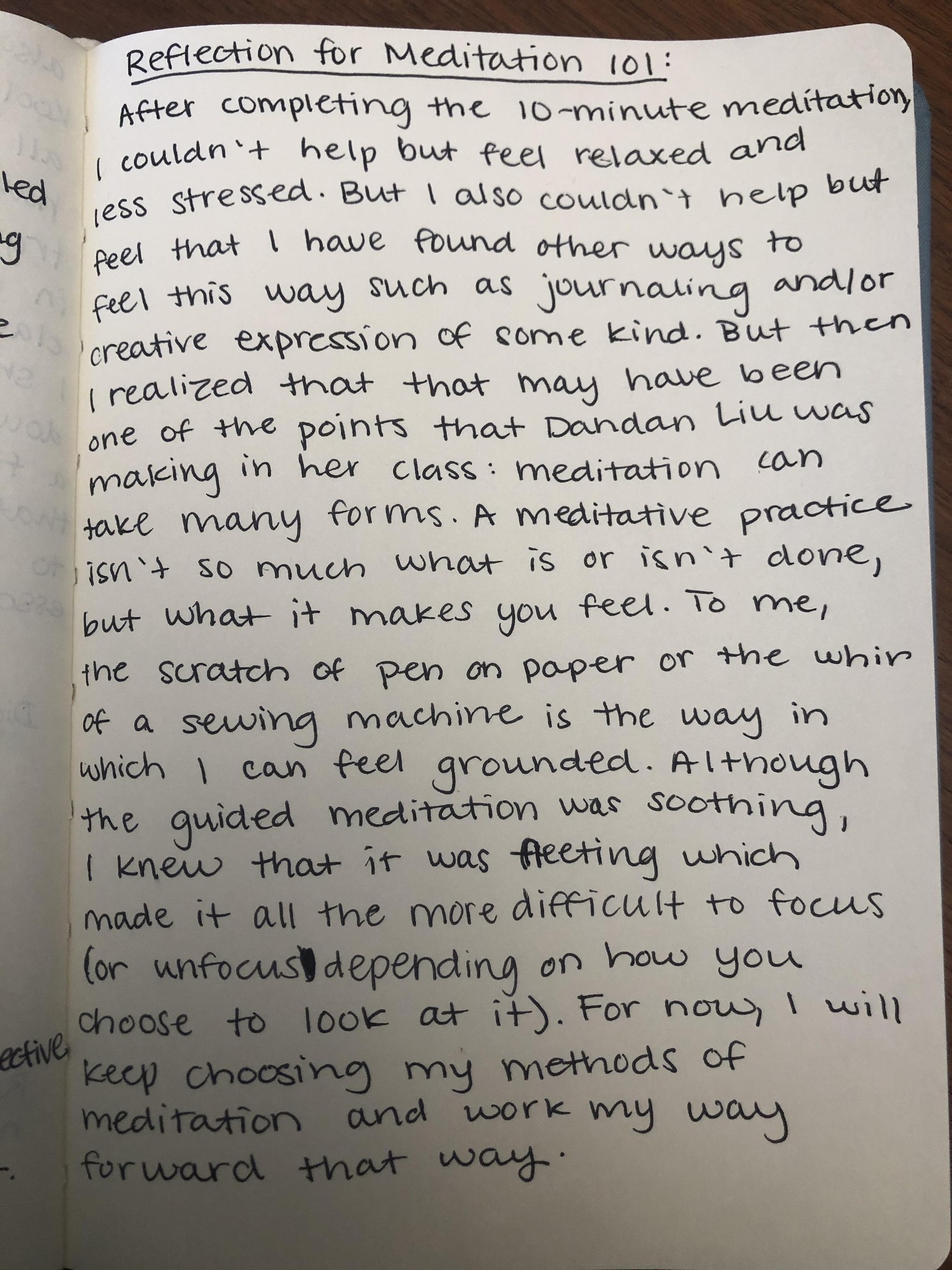 Reflection for Meditation 101 - image 1 - student project