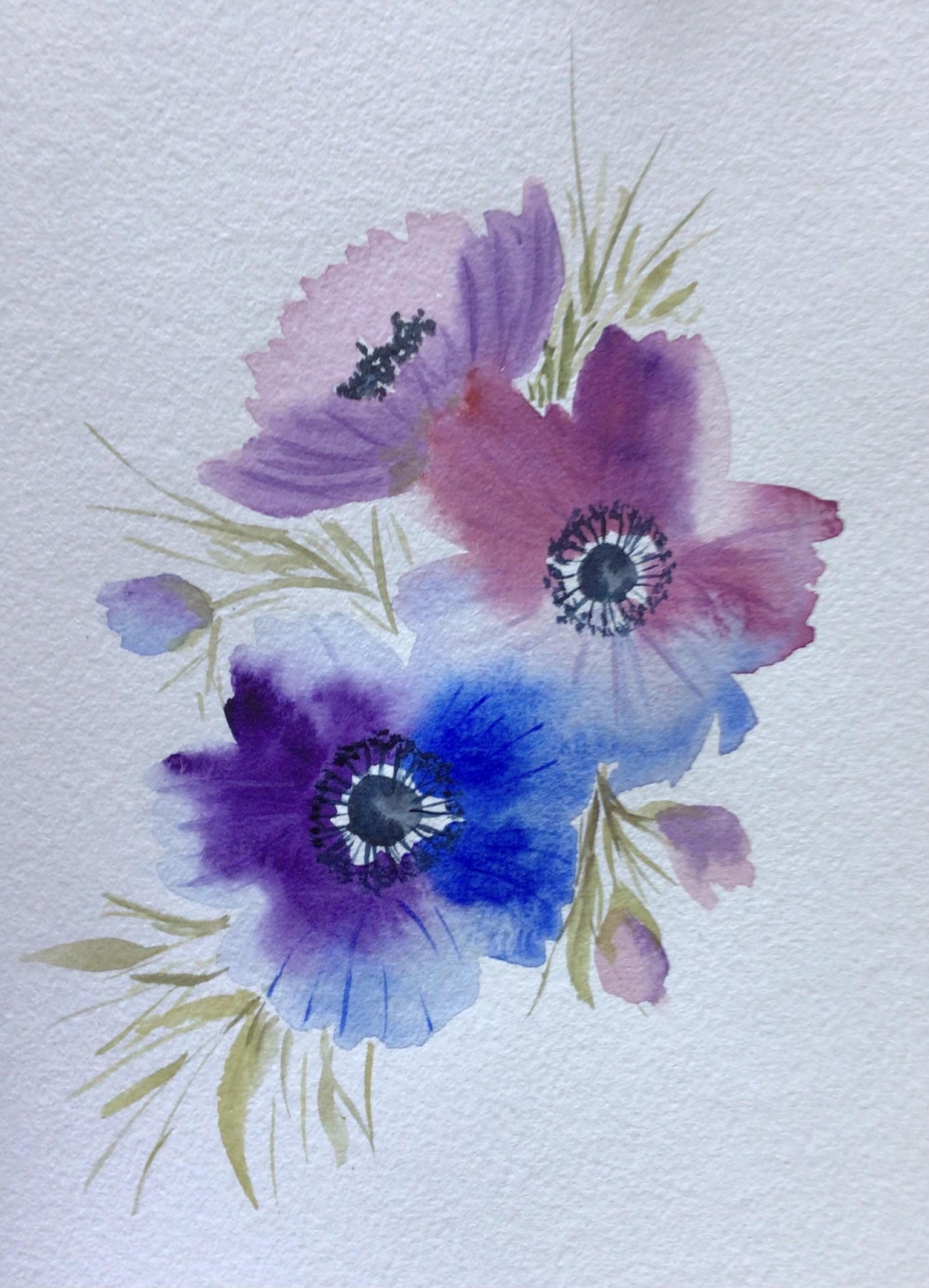 Loose watercolor Flowers - image 2 - student project
