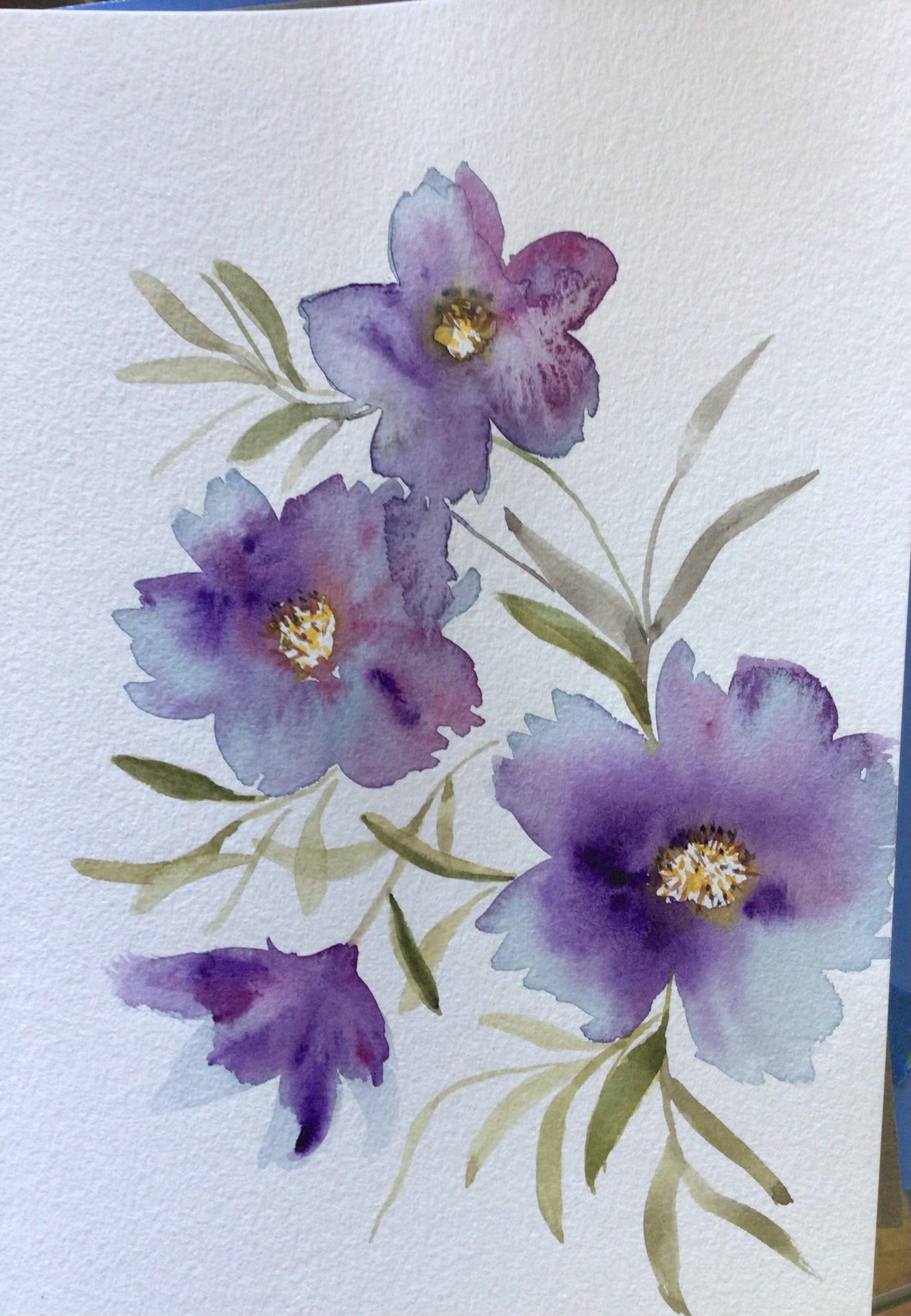 Loose watercolor Flowers - image 3 - student project