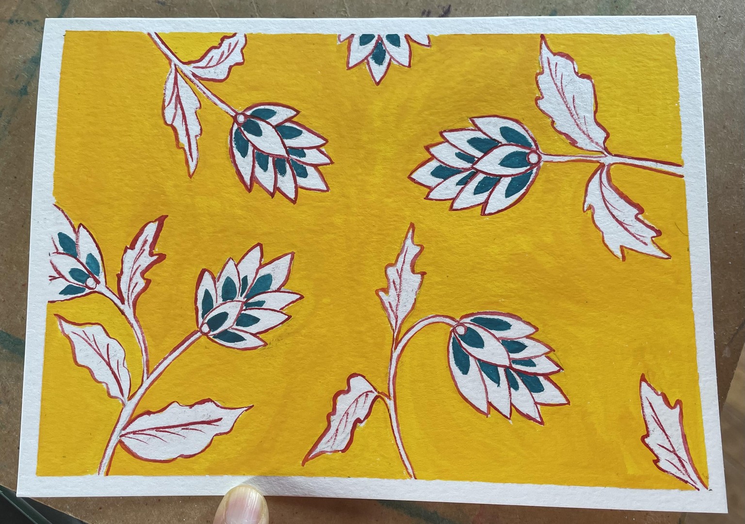 Indian Floral- Goauche - image 1 - student project