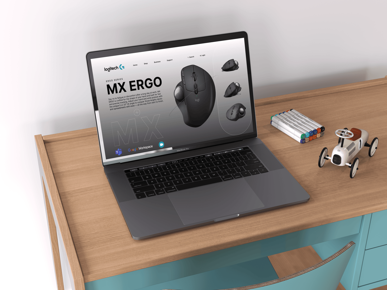 Logitech MX Ergo Landing Page - image 1 - student project