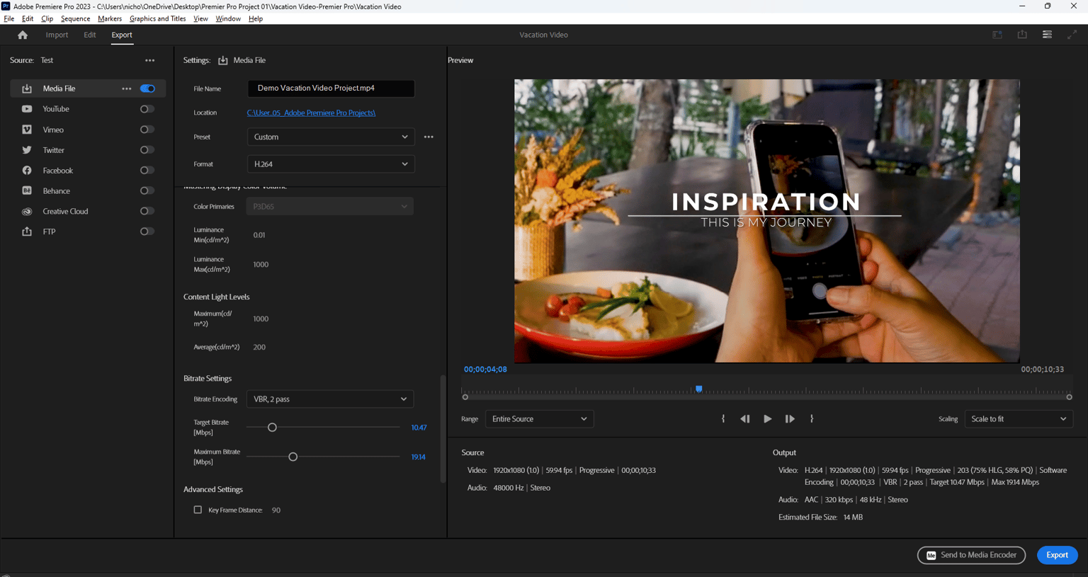 Vacation Video Story-Inspiration: This is my Journey - image 1 - student project