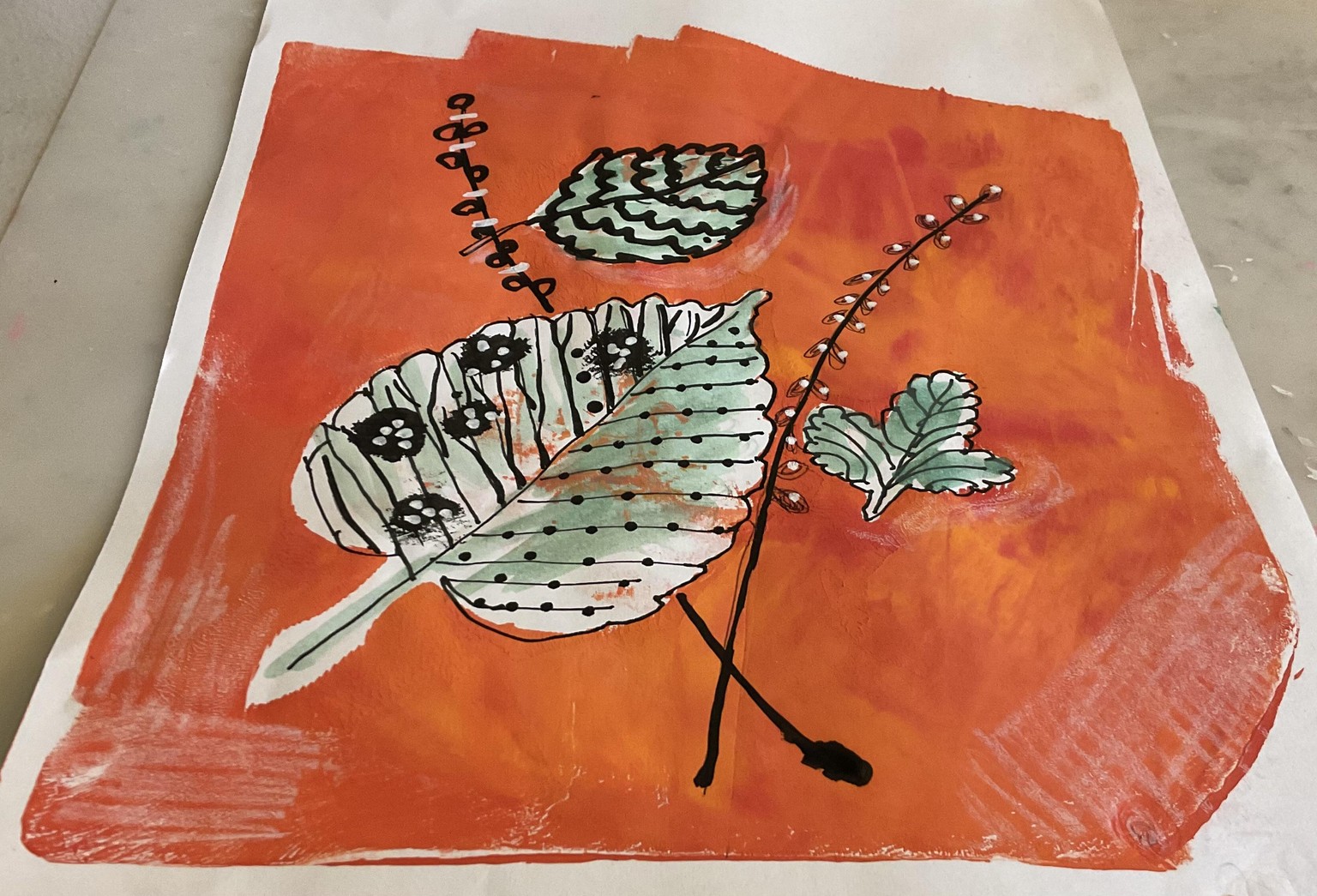 Gel plate prints - image 1 - student project