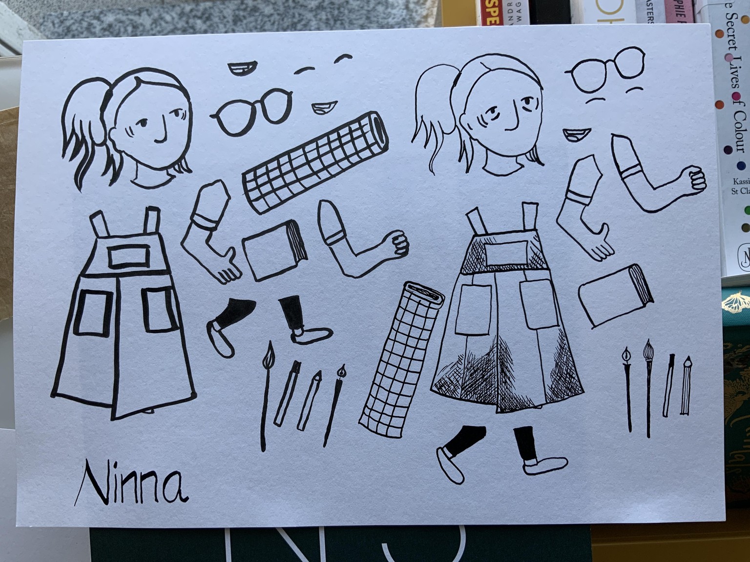 Ninna, the left Molotow blackliner brush, right nib and R&K ink - image 1 - student project