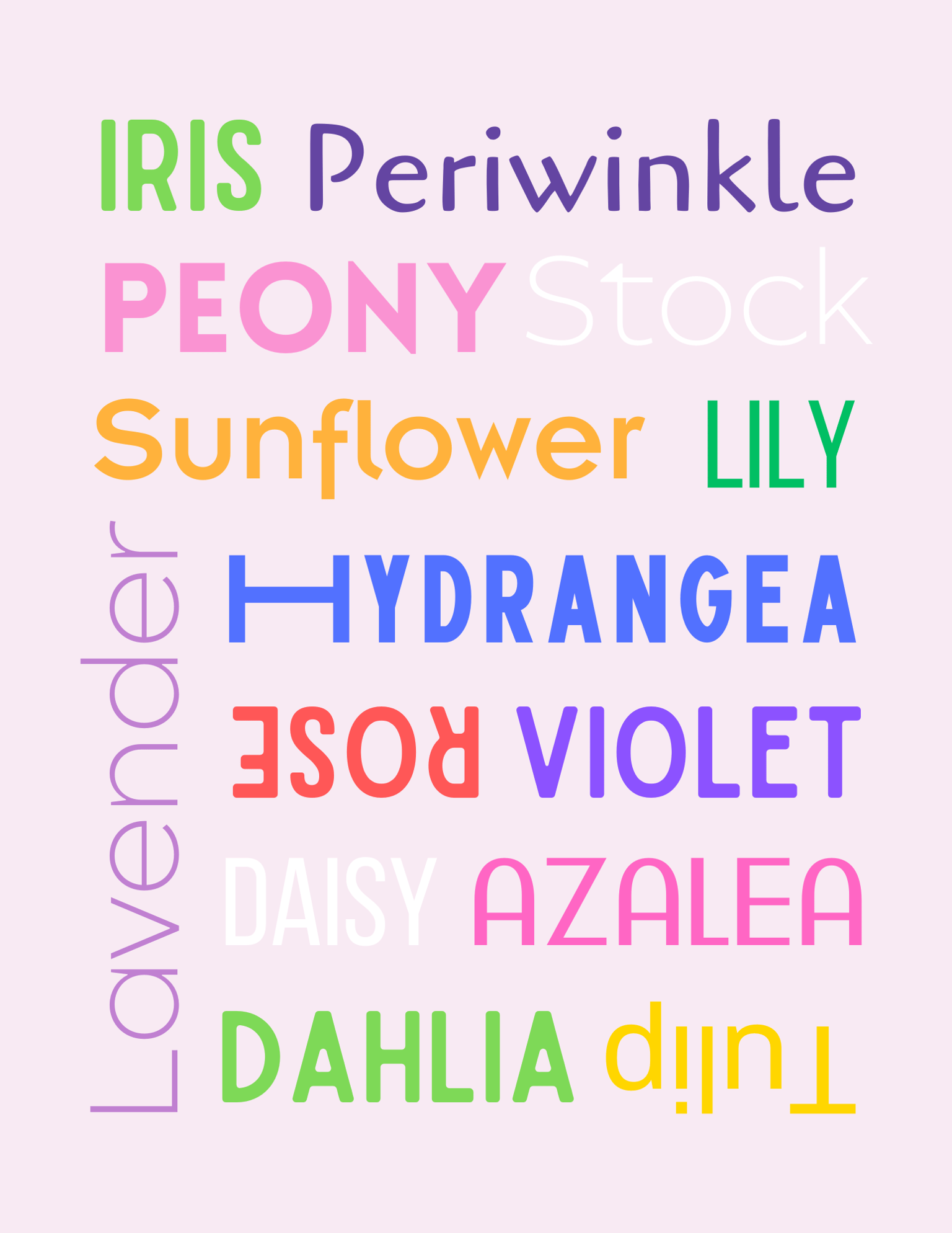 Flower Word wall art - image 1 - student project