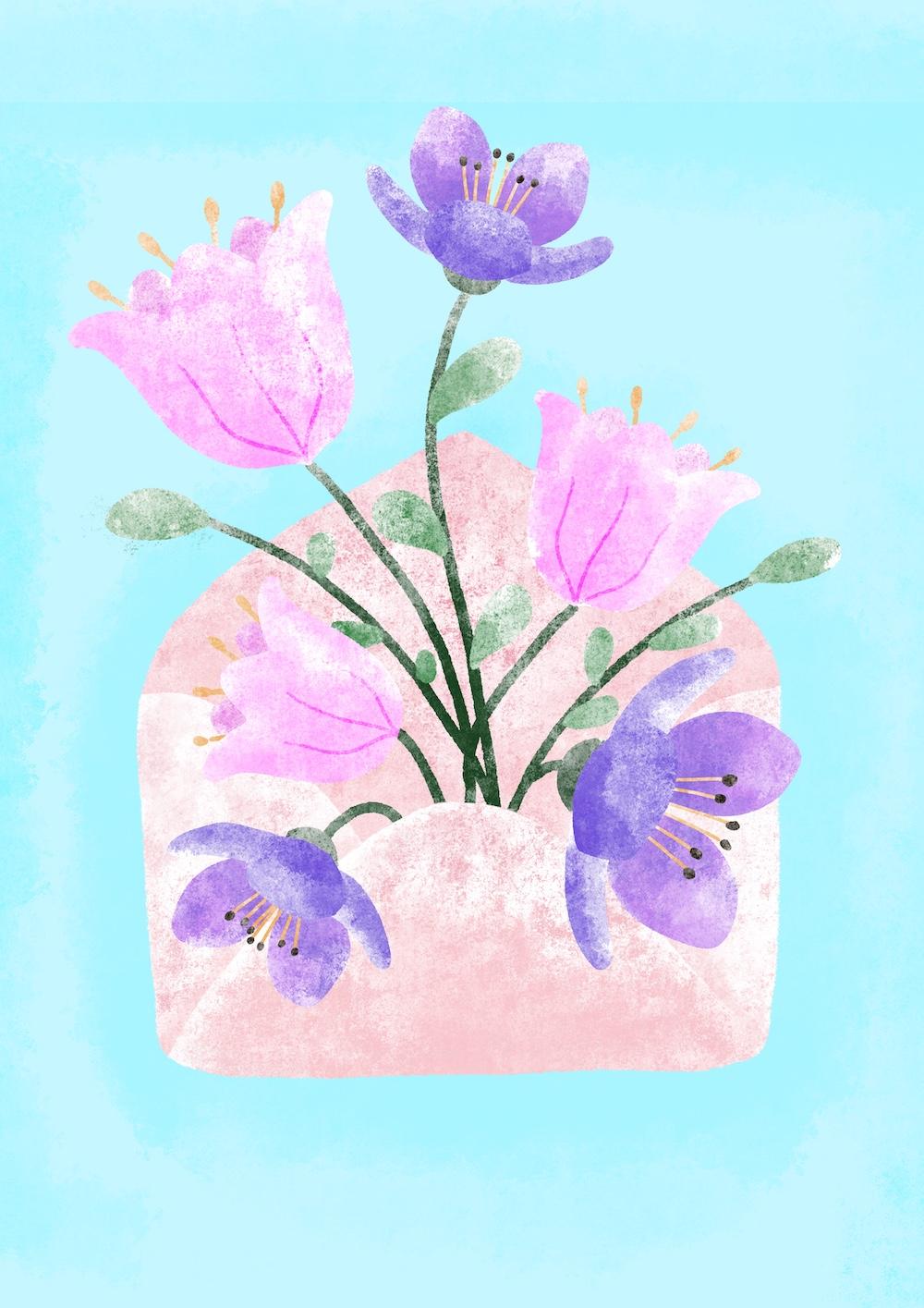 Floral stamp brushes in procreate - image 1 - student project