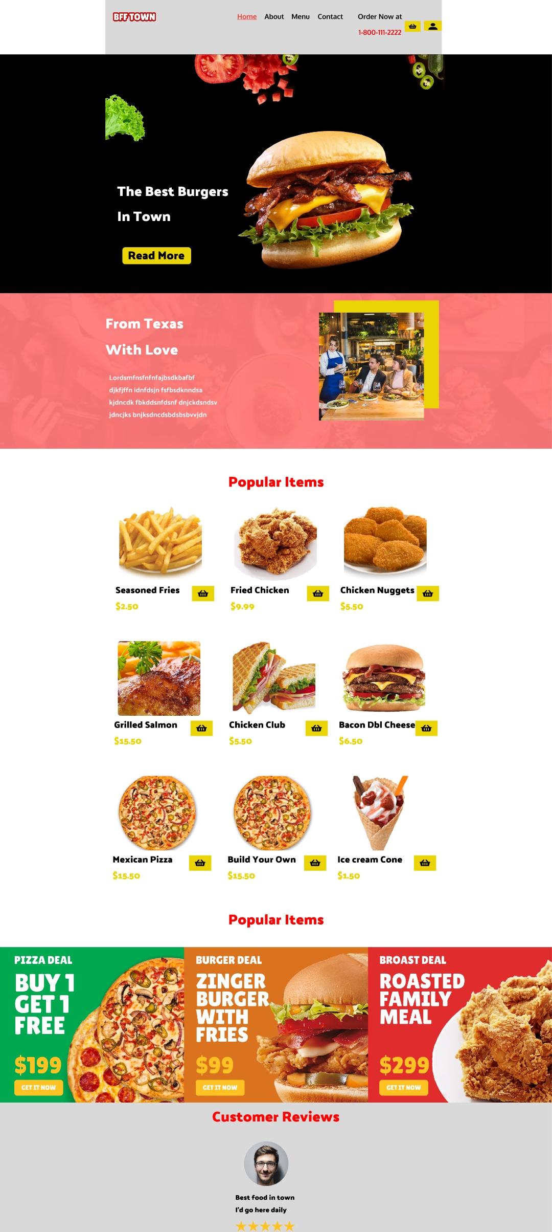 BFF Town Food Delivery App - image 2 - student project