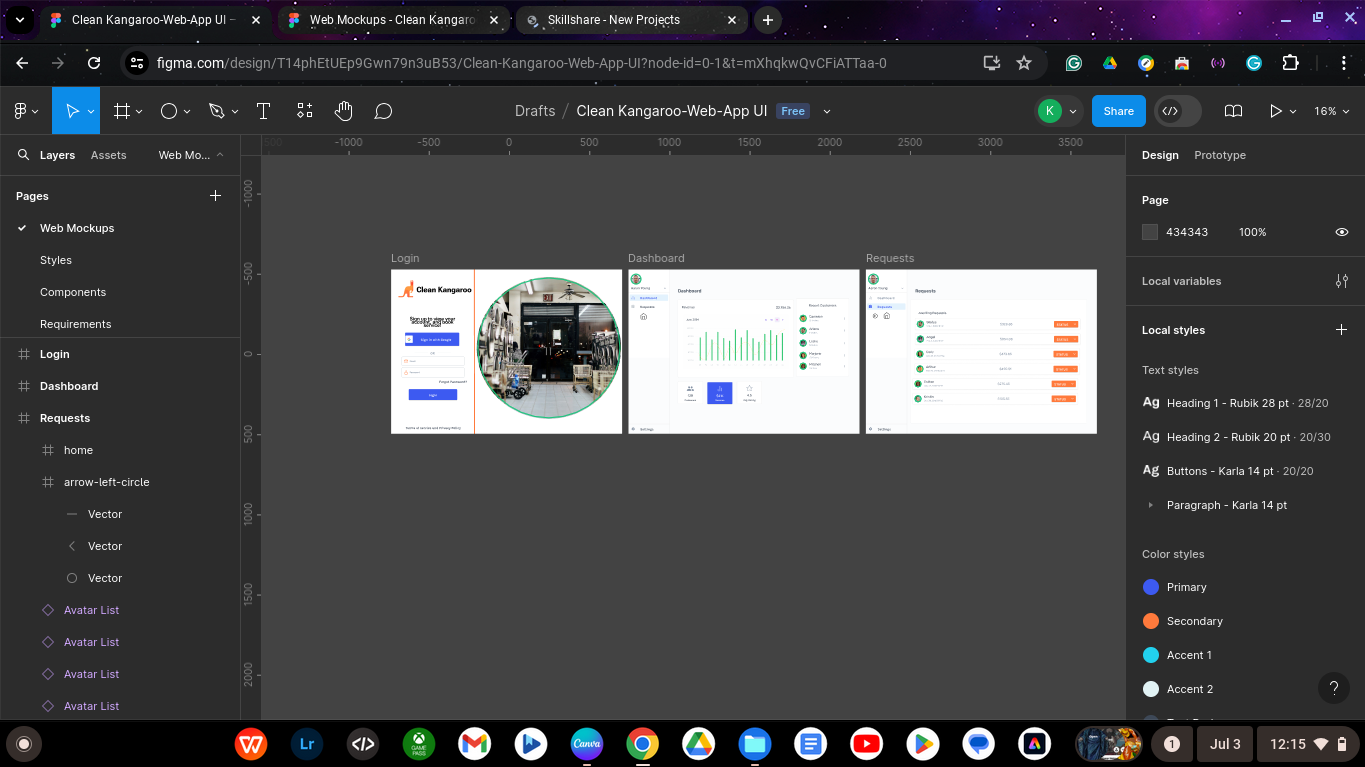 Clean Kangaroo Web App UI - image 2 - student project