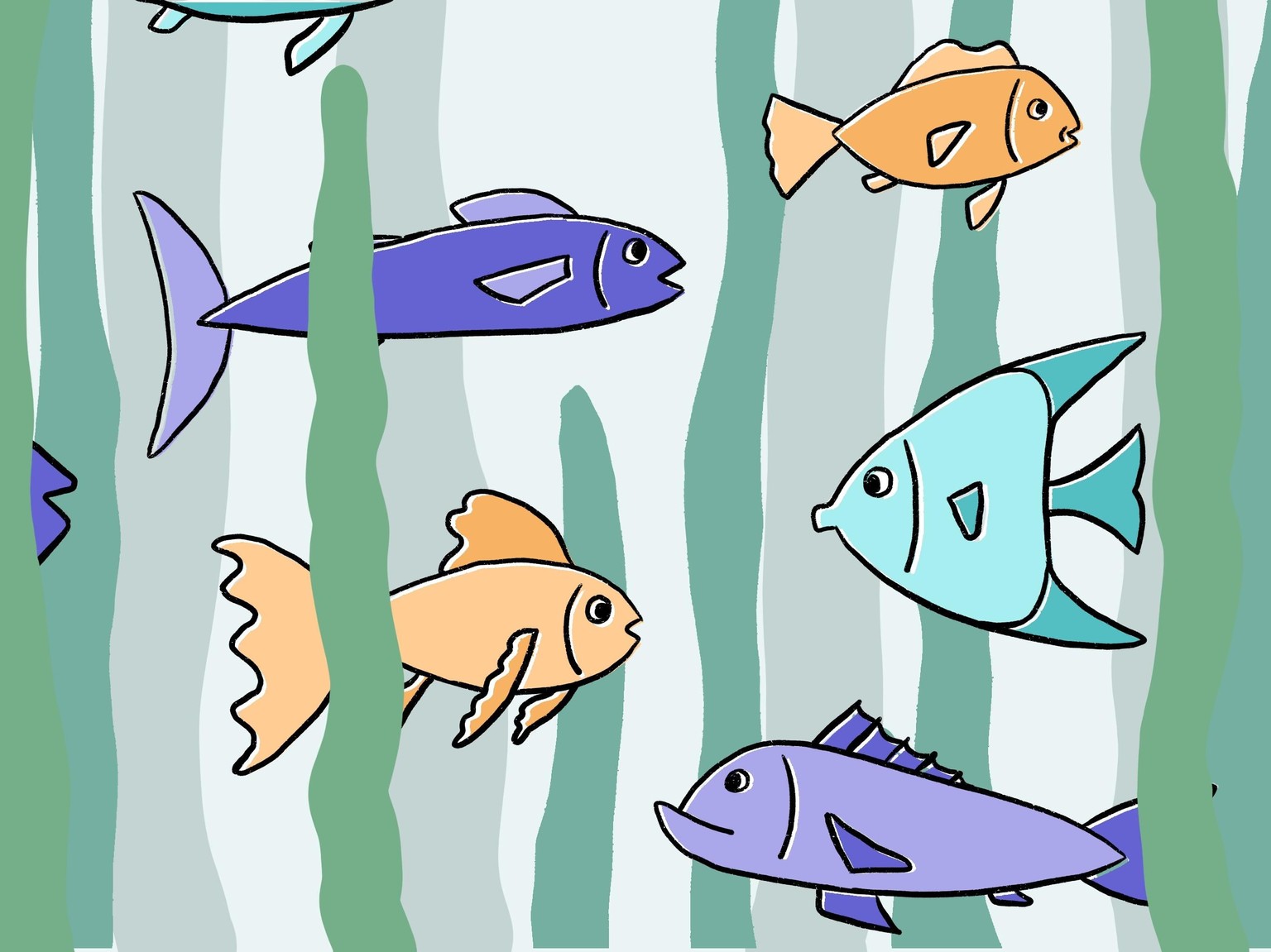 Fish Illustration 3 ways - image 3 - student project