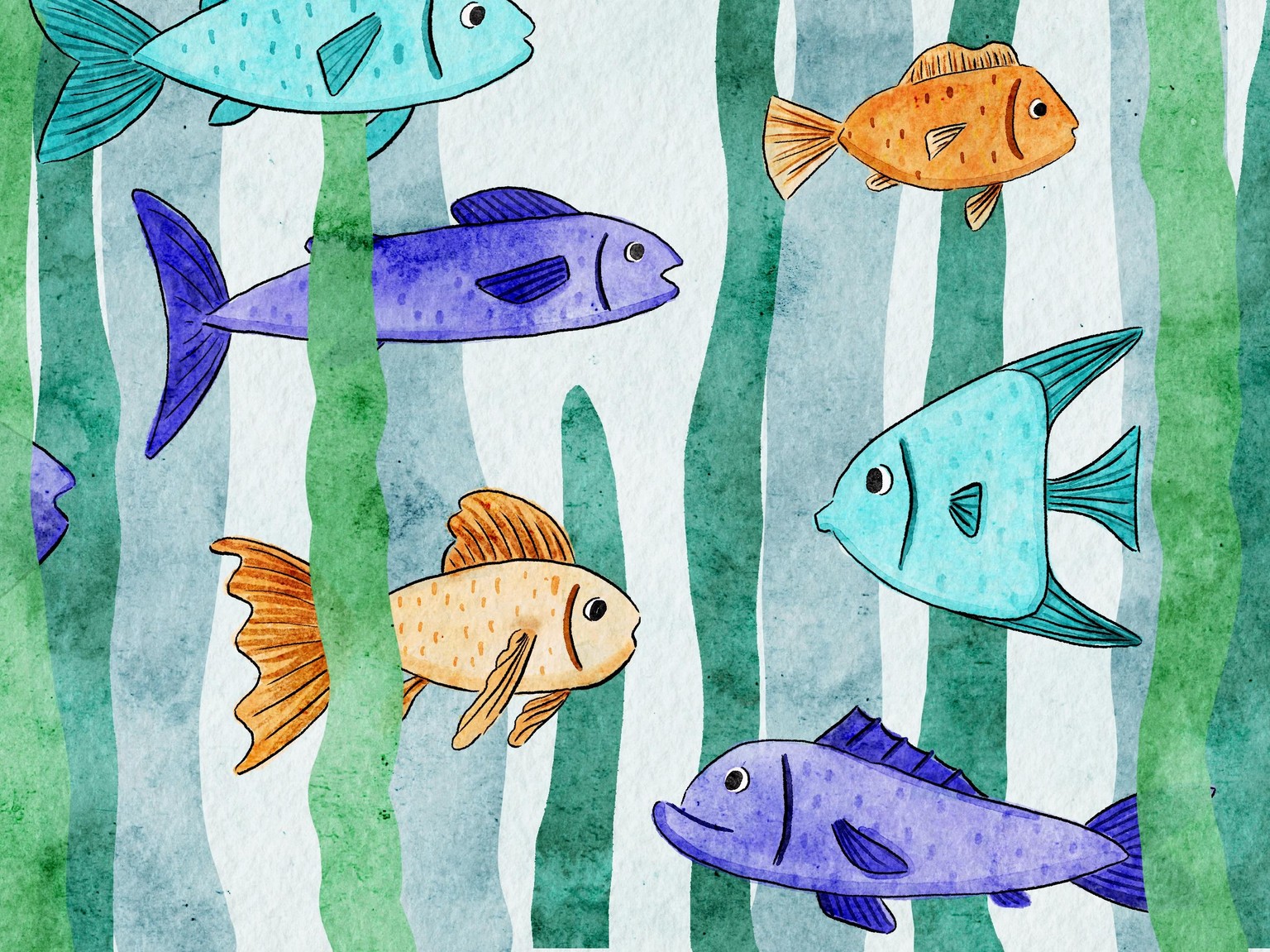 Fish Illustration 3 ways - image 1 - student project