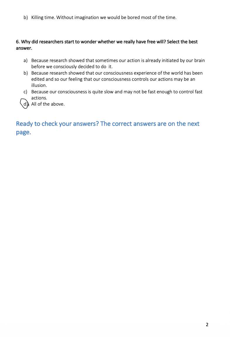 Neuroscience quiz - image 2 - student project
