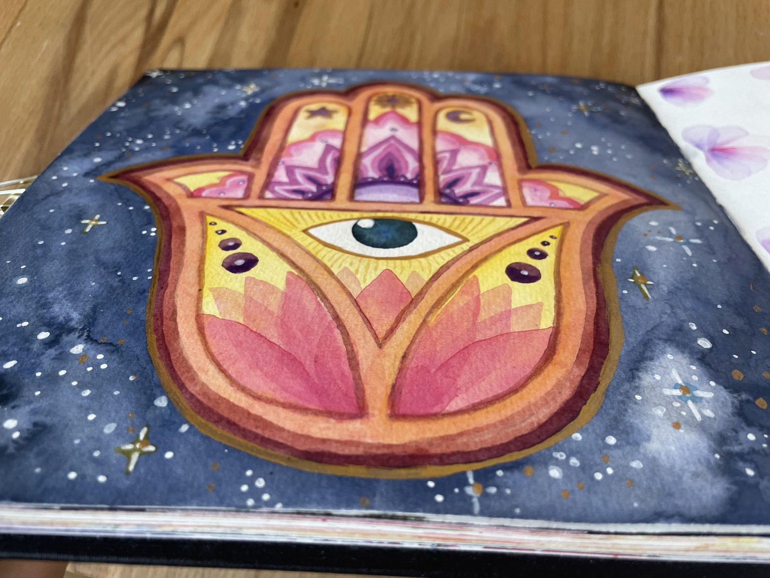 Fatimas hand in starry night sky - image 2 - student project