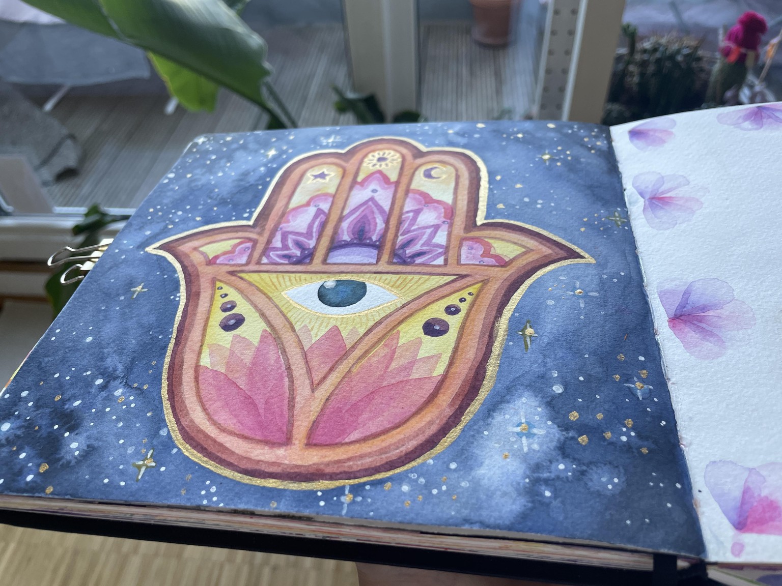 Fatimas hand in starry night sky - image 1 - student project